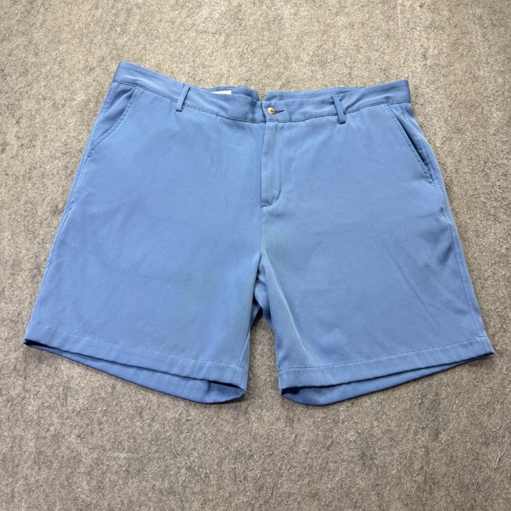 Onward Reserve Shorts Men 42 Blue Flat Front Performance Stretch 7"